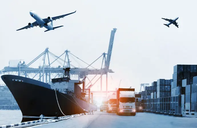 eutronix logistics & freight hardware eutronix logistics & freight hardware solutions shown by port, ship and airplane scene