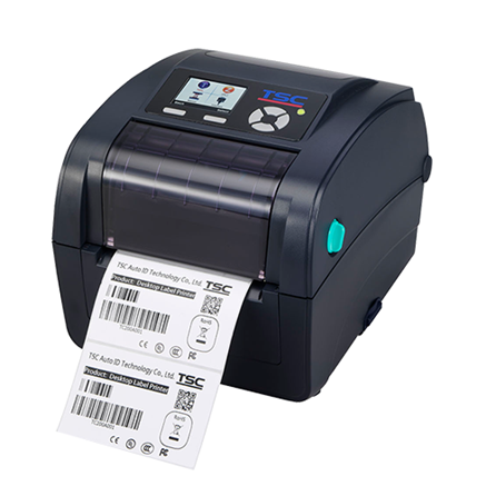 TSC TC210 thermal transfer printer, LCD display, navy